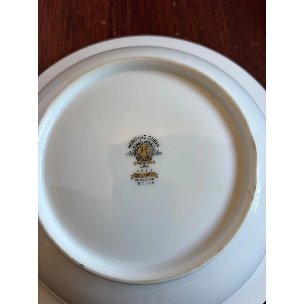 Noritake Crestmont 6013 Round Lugged Vegetable Bowl Gold Trim Japan Vintage